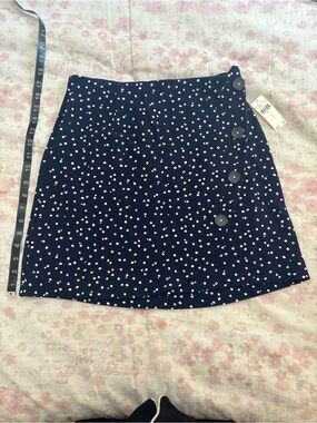 NWT Maeve by Anthropologie Blue Polka Dot Mini Skirt